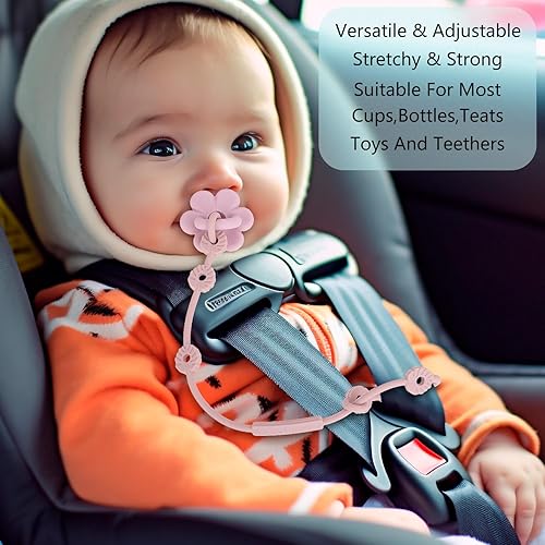 Miniatura 2 de Correas de juguete para bebé, clips de silicona para chupete, correas ajustables de silicona para cochecitos, silla alta, cunas, cestas colgantes,
