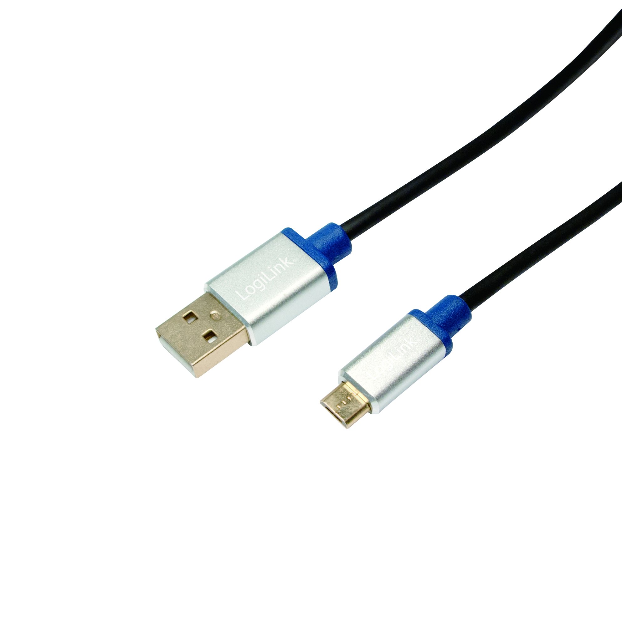 LogiLink BUAM220 Blister Premium USB 2.0-A Male to Micro-B Male Cable, 2 Meter Length, 2 Meter Length