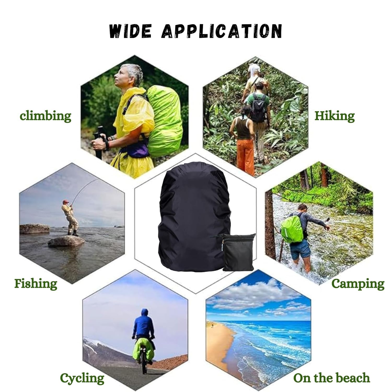 LISHER Nylon 100% Rain & Dust Proof Protector for 30L to 40L Backpacks, Rain Cover for Bags with Storage Pouch, Rain Cover for School Bags, Rain Cover, Specially for Trekking & Camping 3