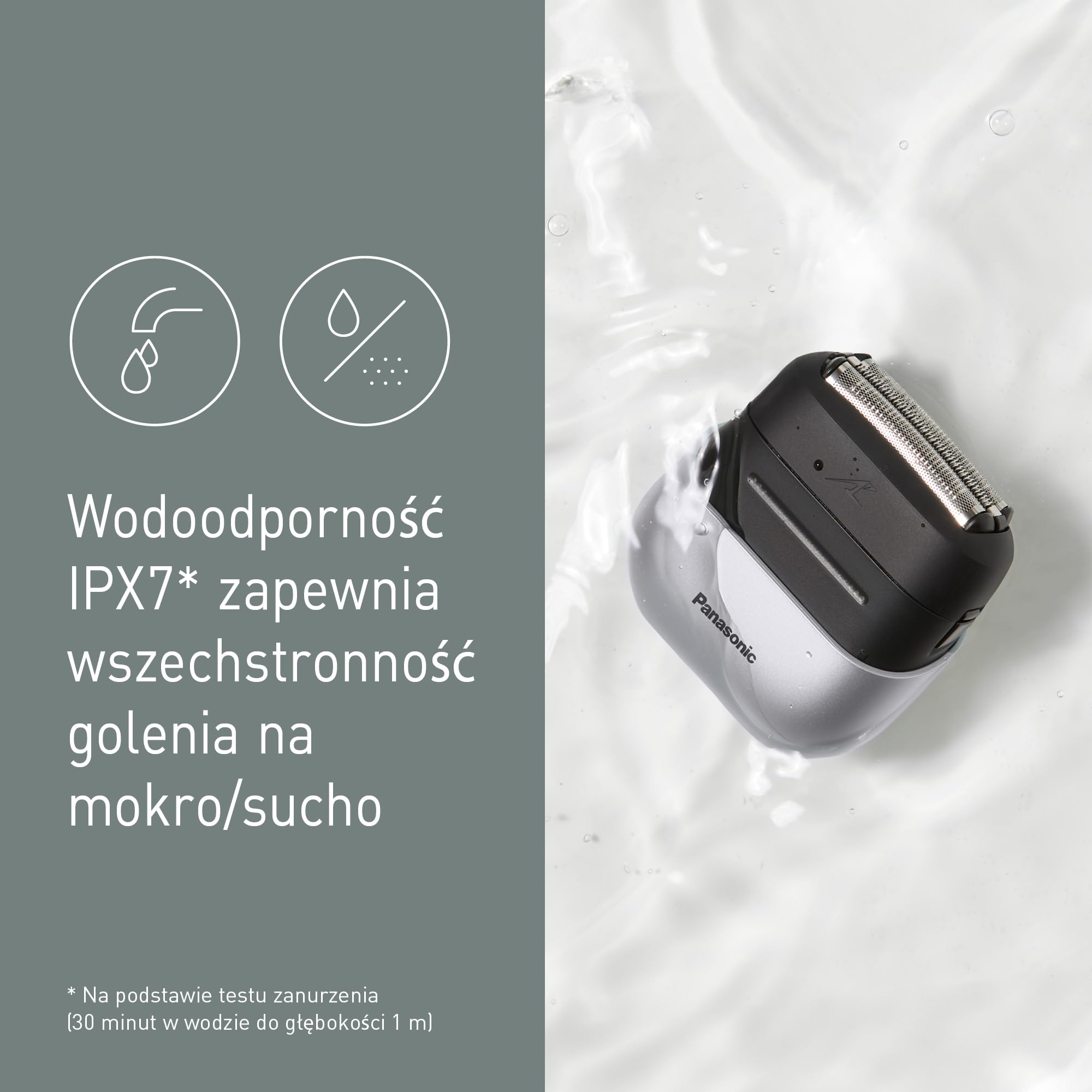 Panasonic ES-ACM3BW503 Seria 700 Kompaktowa Golarka z 3 Ostrzami, Mokra i Sucha Elektryczna Golarka dla Mężczyzn, Czujnik Brody, Wodoodporność IPX7, Ładowanie USB-C, Zasilacz USB AC, Biały
