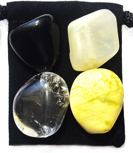 The Magic Is In You Juego de sanación de cristal de limpieza y desintoxicación con bolsa y tarjeta de descripción, cuarzo transparente, piedra