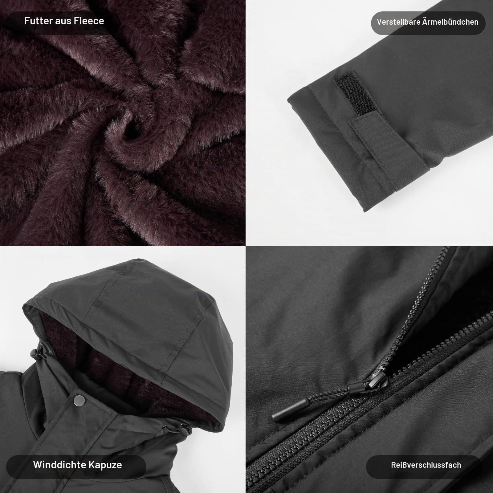 Beheizbare Fleece Jacke Damen mit 20000mAh Akku, Wasserdichte, Winddichte & Atmungsaktive Graphene Heizjacke mit 6 Zonen & 3 Stufen, Beheizte Skijacke für Winter Ski, Wandern, Outdoor
