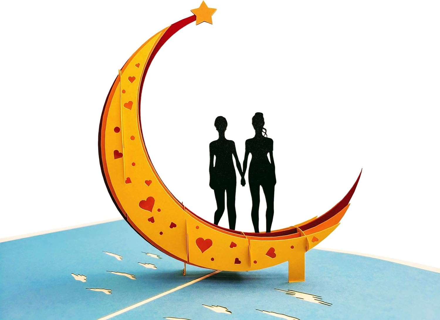 iGifts And Cards Love You To The Moon And Back Lesbian Couple 3D Pop Up Greeting Card, Lesbian Valentine's Day Card, Wedding - Image 3