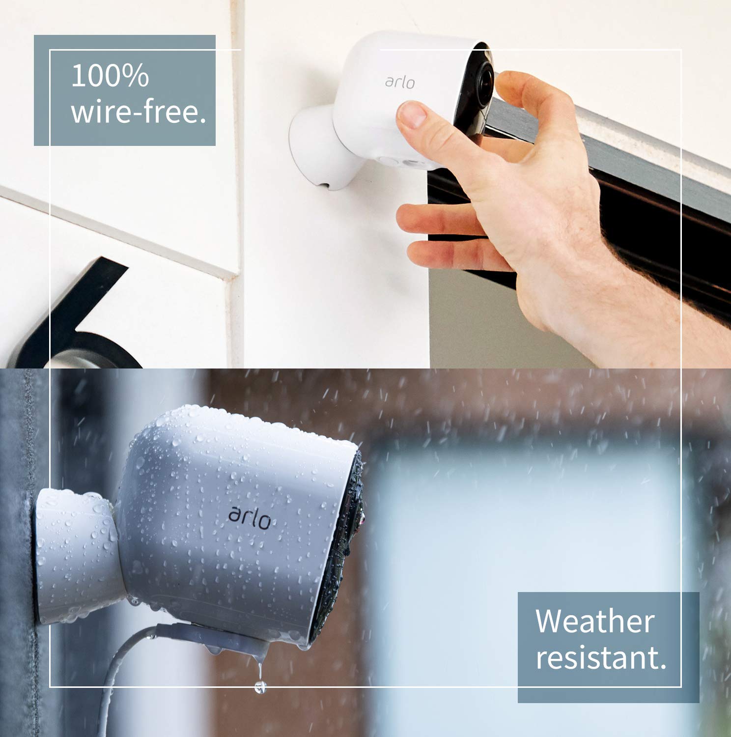 Arlo Ultra, cámara de vigilancia wifi 4K y SmartHub, faro y alarma integrados, detector de movimiento, visión nocturna en color, audio bidireccional, Prueba Arlo Secure Incluida , Blanco
