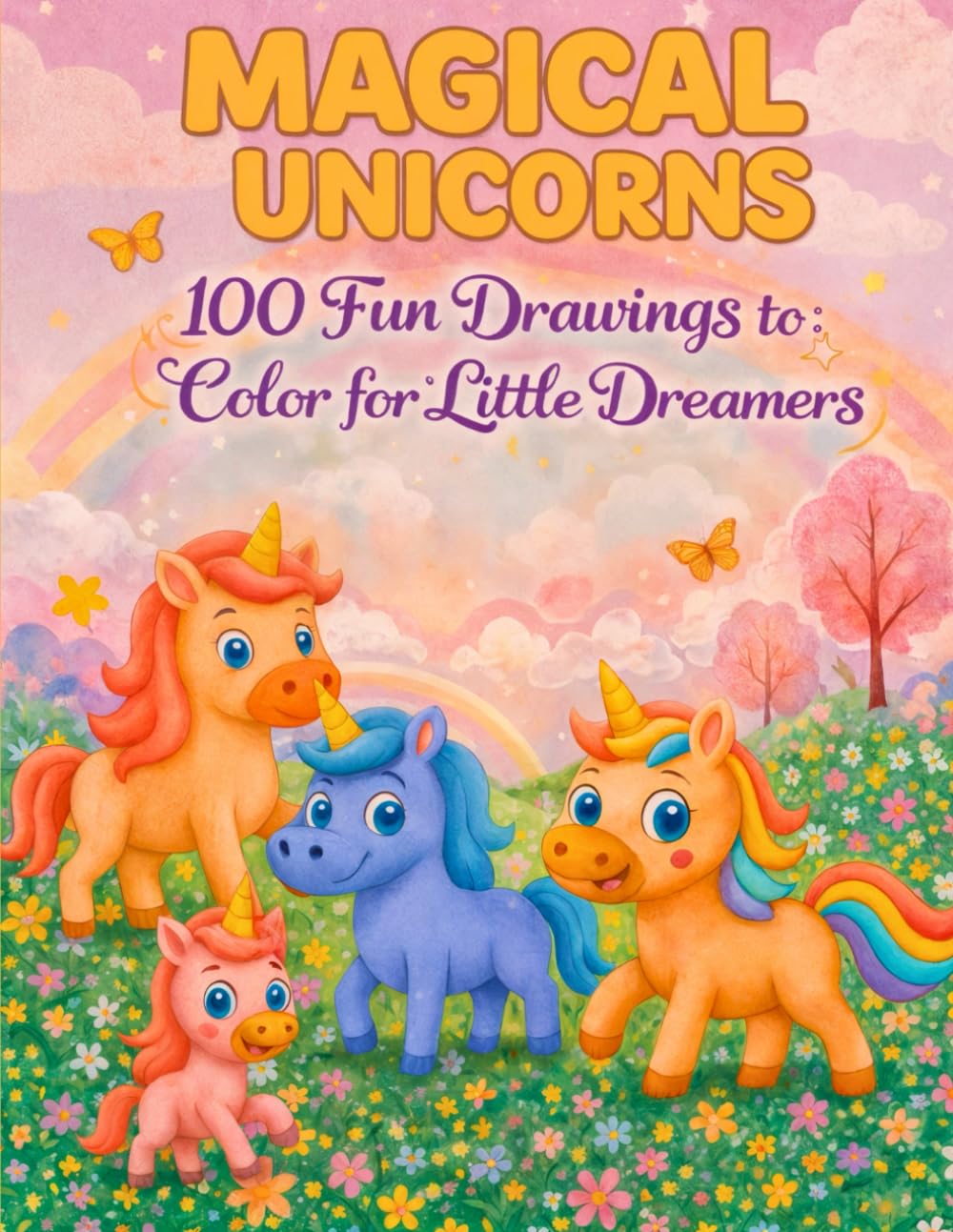 Magical Unicorns: 100 Fun Coloring Pages for Little Dreamers