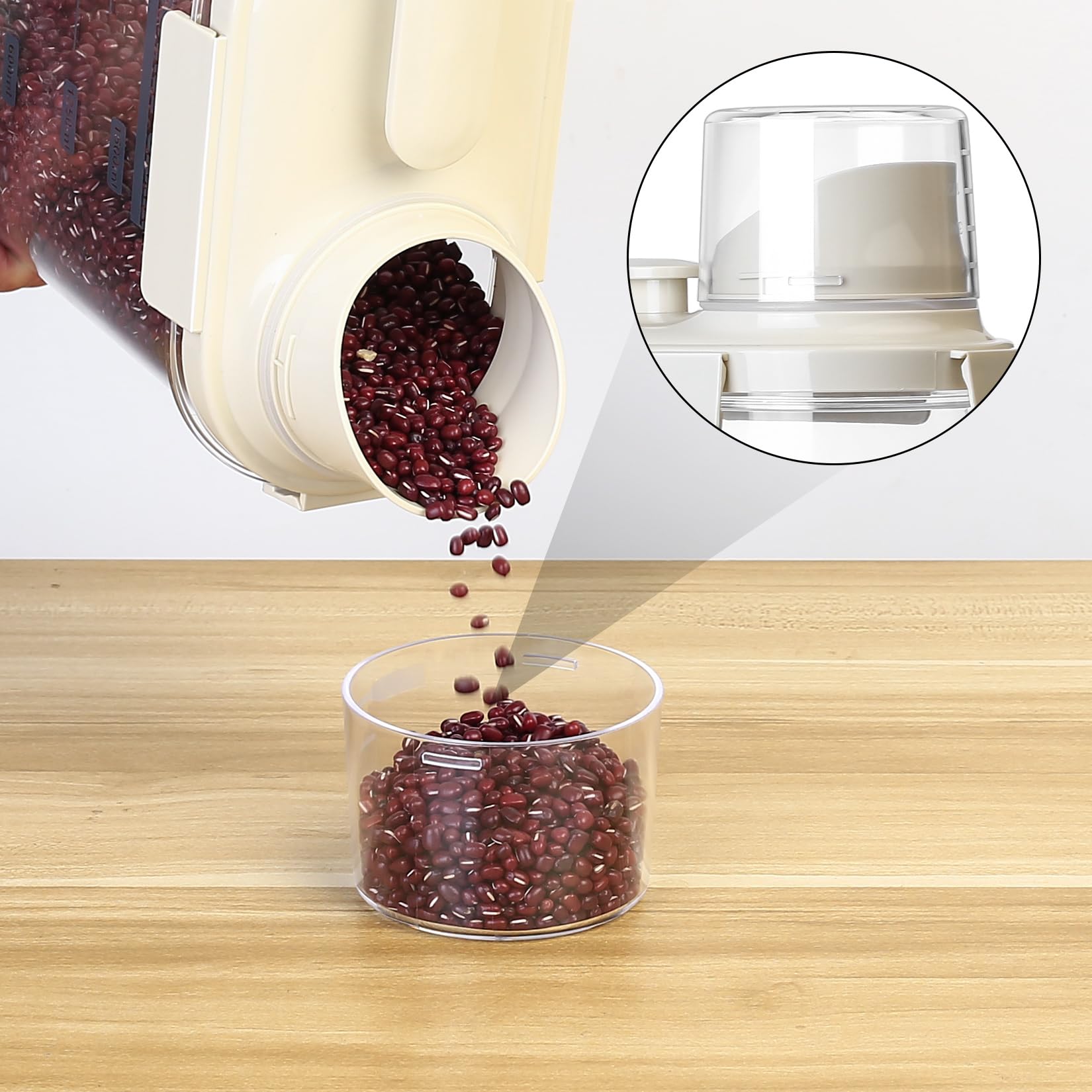 Contenitori Ermetici per Alimenti, 1500ml Porta Cereali da Colazione, Contenitori Pasta, Contenitore con Misurino Coperchio per Detersivo in Polvere, Contenitore Cereali Farina Zucchero Riso Cibo