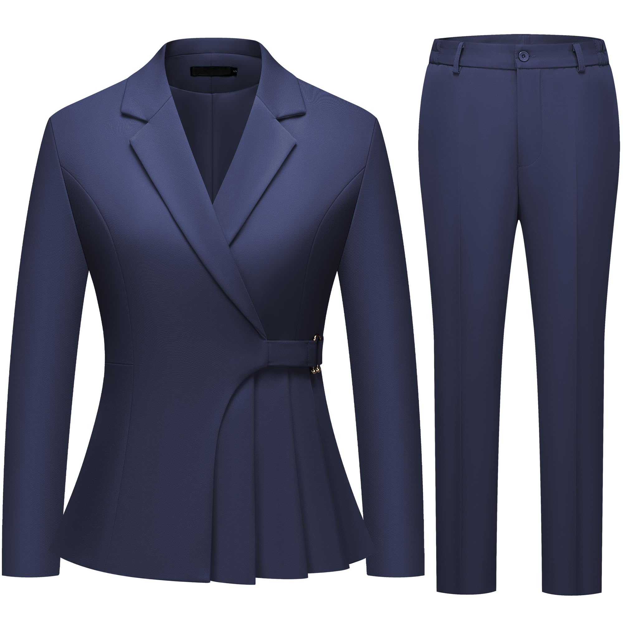 Womens 2 Piece Sets Pants Suits Dressy Business Casual Outfits Professional Irregular Blazer Set Work Office for Women