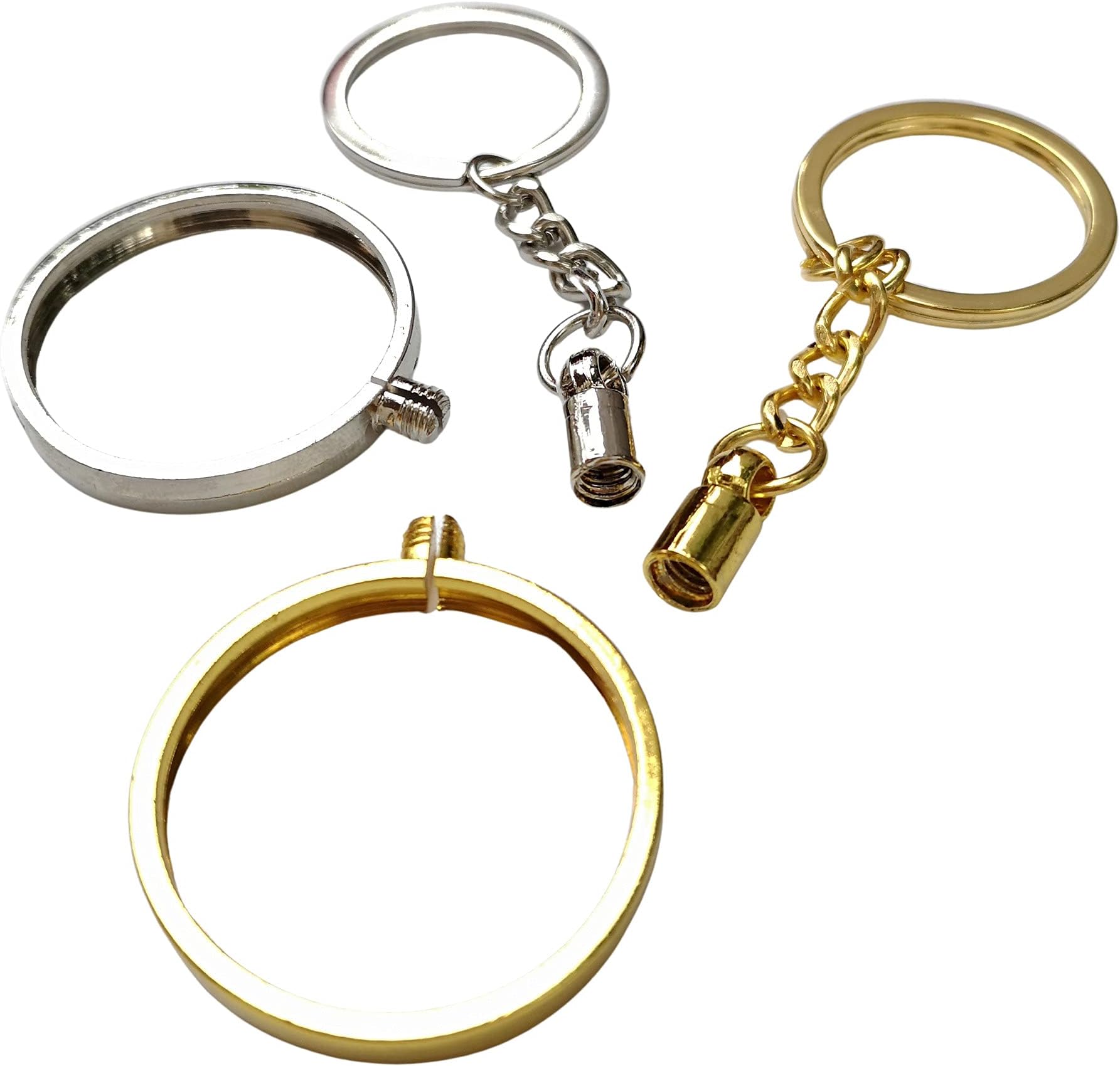 Holoyatt, Gold Silver Coin Holder Bezel 45mm 1 34In 34mm 1 516In Gold Plated Challenge Coin Holder Keychain Charm Necklace Pendant Charm Pendant
