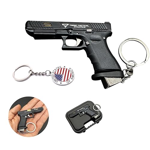 Mini Gun Keychains, Gold/Silver/Black Pistol Shape Key Chain,Miniature Keychain,Novelty Keychain