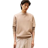 Tommy Hilfiger Uomo Felpa Seasonal Fleece con Scollo Rotondo, Beige (Coastal Taupe)