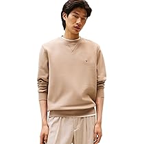 Tommy Hilfiger Uomo Felpa Seasonal Fleece con Scollo Rotondo, Beige (Coastal Taupe), XXL