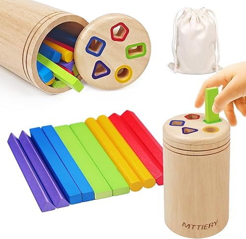 Montessori - Juguetes de madera para clasificar colores para niños de 3 años, actividades de aprendizaje preescolar, juego educativo a juego de