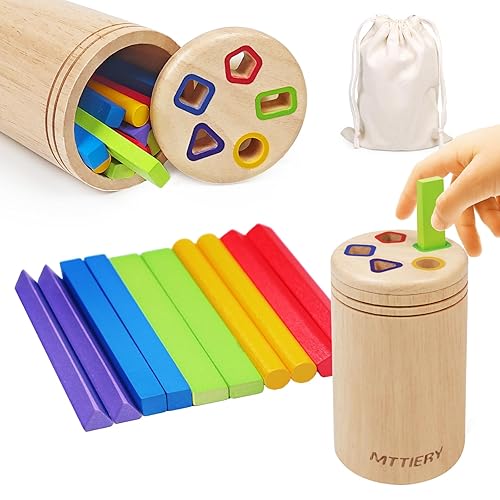 Montessori Wooden Stick Color Sorting Toys for 3 Year Old,Preschool
