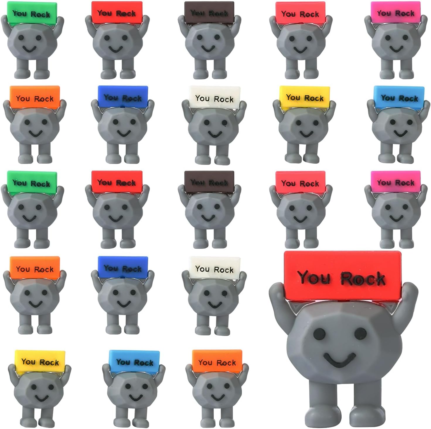 You Rock Gifts Bulk 50pcs - Motivational You Rock Mini Figures for Coworkers, Employee Appreciation & Recognition, Heartwarming Desk Decor, Positive Affirmation Office Toy Set