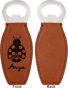Personalized Ladybugs & Gingham Leatherette Bottle Opener
