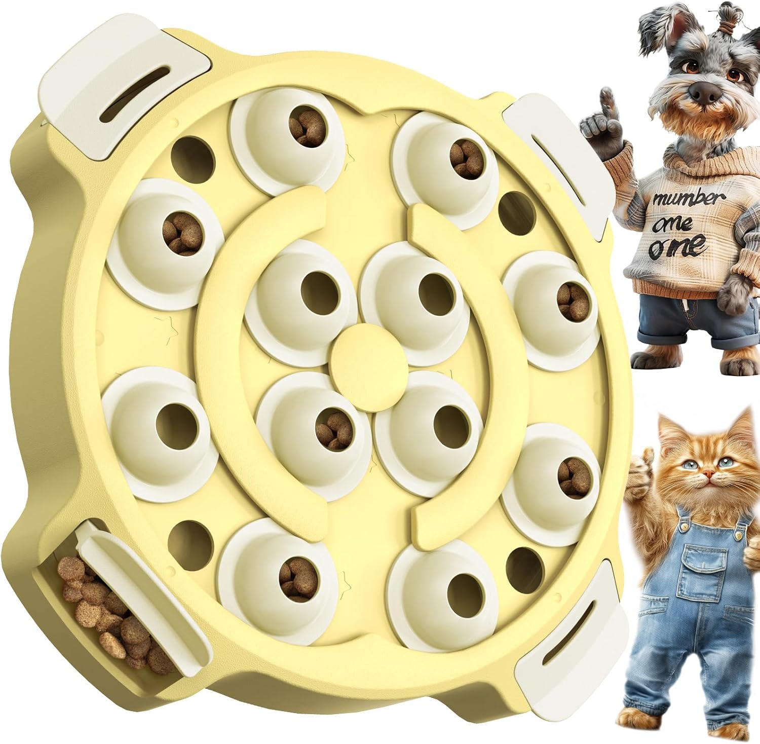 KADTC 2 Levels of Step-by-Step Challenge,Large Size,Beginner to Advanced Cat Puzzle Toy,U.S. Brand & Design Kitten Mental Stimulation Toy for Cats Indoor Treat Puzzles Feeder Food Slow Dispenser