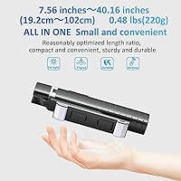 Vista 4 de Trípode Cuadrápode para Palo de Selfie de 41" con 2 Luces de Relleno Recargables, Trípode Extensible con Control Remoto Bluetooth, Acero Inoxidable