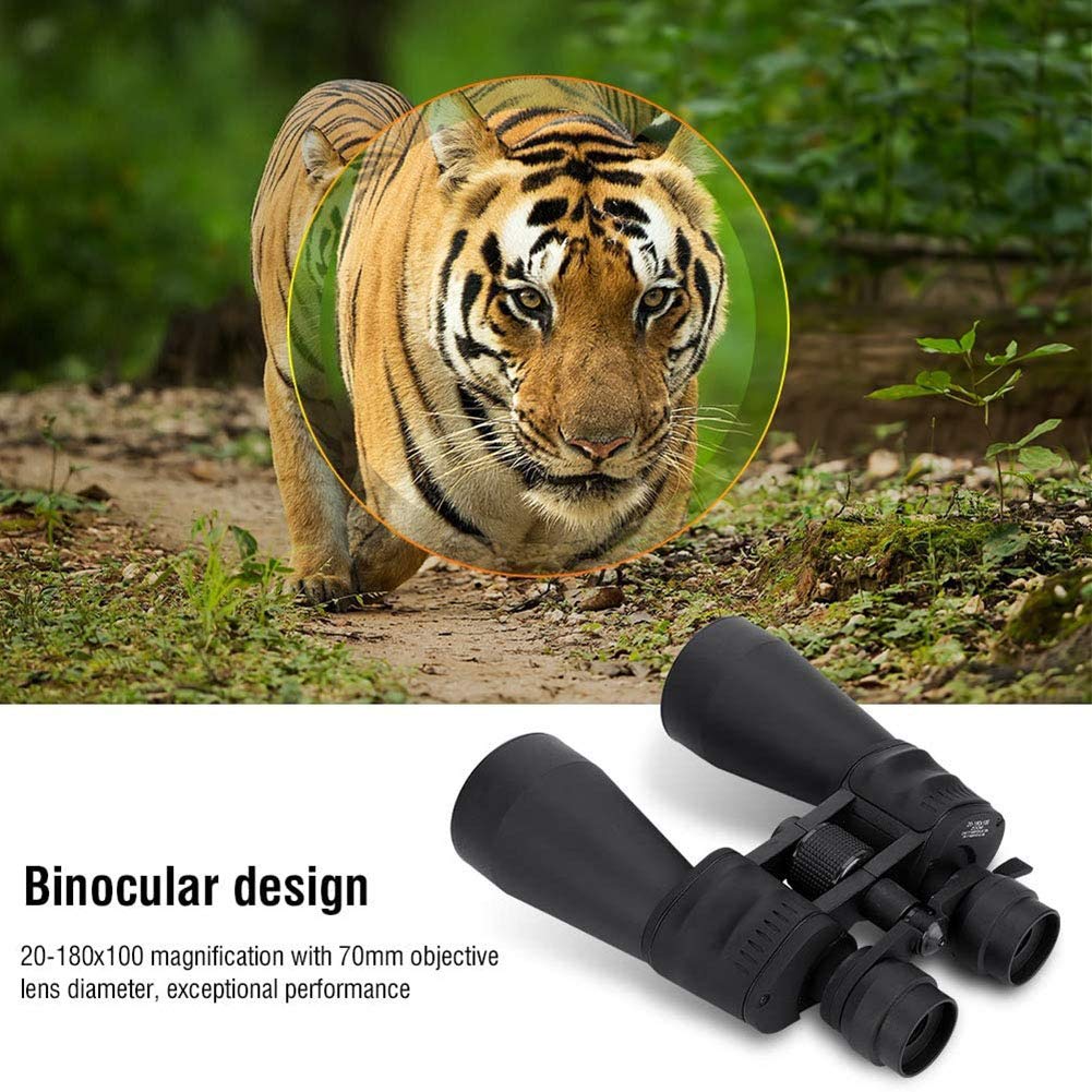 Telescopio binoculare, impermeabile, visione notturna, HD, 180 x 100, binocolo da viaggio, zoom ottico regolabile, binocolo portatile, potente binocolo da caccia per sport all'aria aperta