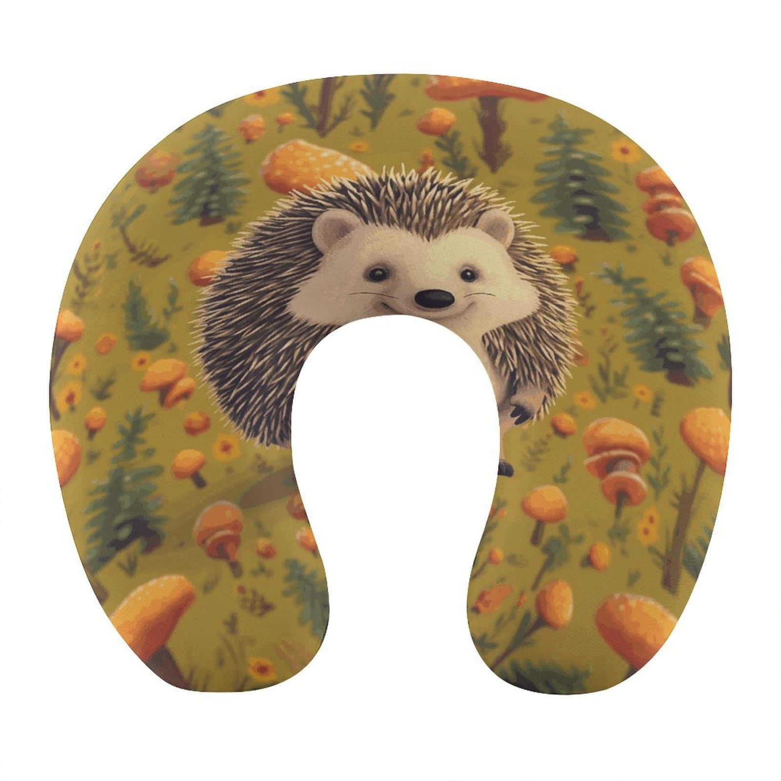 Btcowzrv Style Hedgehog U Shaped Neck Pillow Travel Pillows