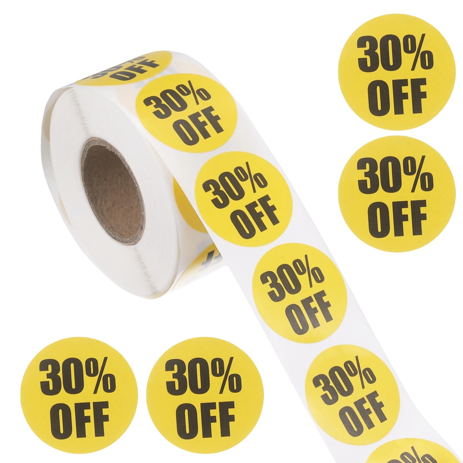 PATIKIL 30% Self-Adhesive Percent Off Sticker, (Yellow, 1 Inch) (2000Pcs), Round Sale Signs Price Marker Sticker Price Reduced Labels, Suit for - Retail Store/Supermarket/Shops/Clearance โ image 1