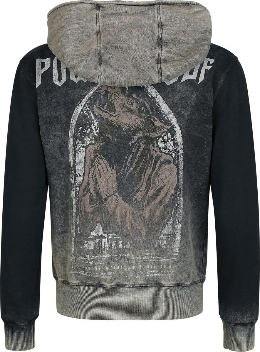 Powerwolf Lupus dei Frauen Kapuzenjacke grau Band-Merch, Bands
