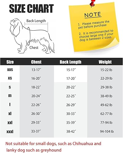 Miniatura 6 de HEYWEAN Pañal para perros de cuerpo completo con pañales para cachorros, traje de recuperación fisiológica para perros machos y hembras