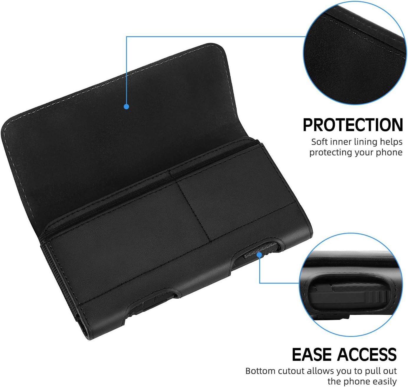 Mopaclle Phone Holster for iPhone 17 Pro Max, 17 Air, iPhone 16 Pro Max,15 Pro Max 15 Plus,14 Pro Max 13 Pro Max, 12 Pro Max,Premium Cell Phone Belt Holder for Men with Belt Clip ID Card Holder Pouch - Image 8