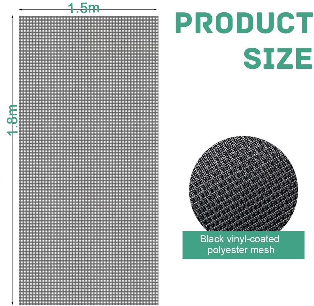 Tiusixsy Rete Zanzariera Ricambio, 120 x 250 cm Rete Zanzariera, zanzariera per finestra, anti-zanzare, anti-insetti, Buona Visibilità, per Porte e Finestre di Camera da Letto,