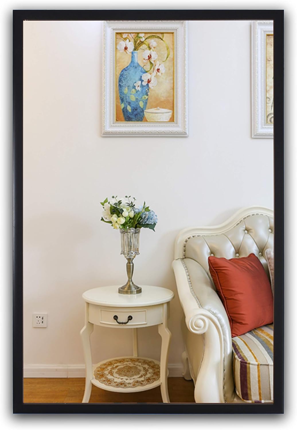 Radiance goodsTextured Black Rectangular Framed Wall Mirror 36" Height