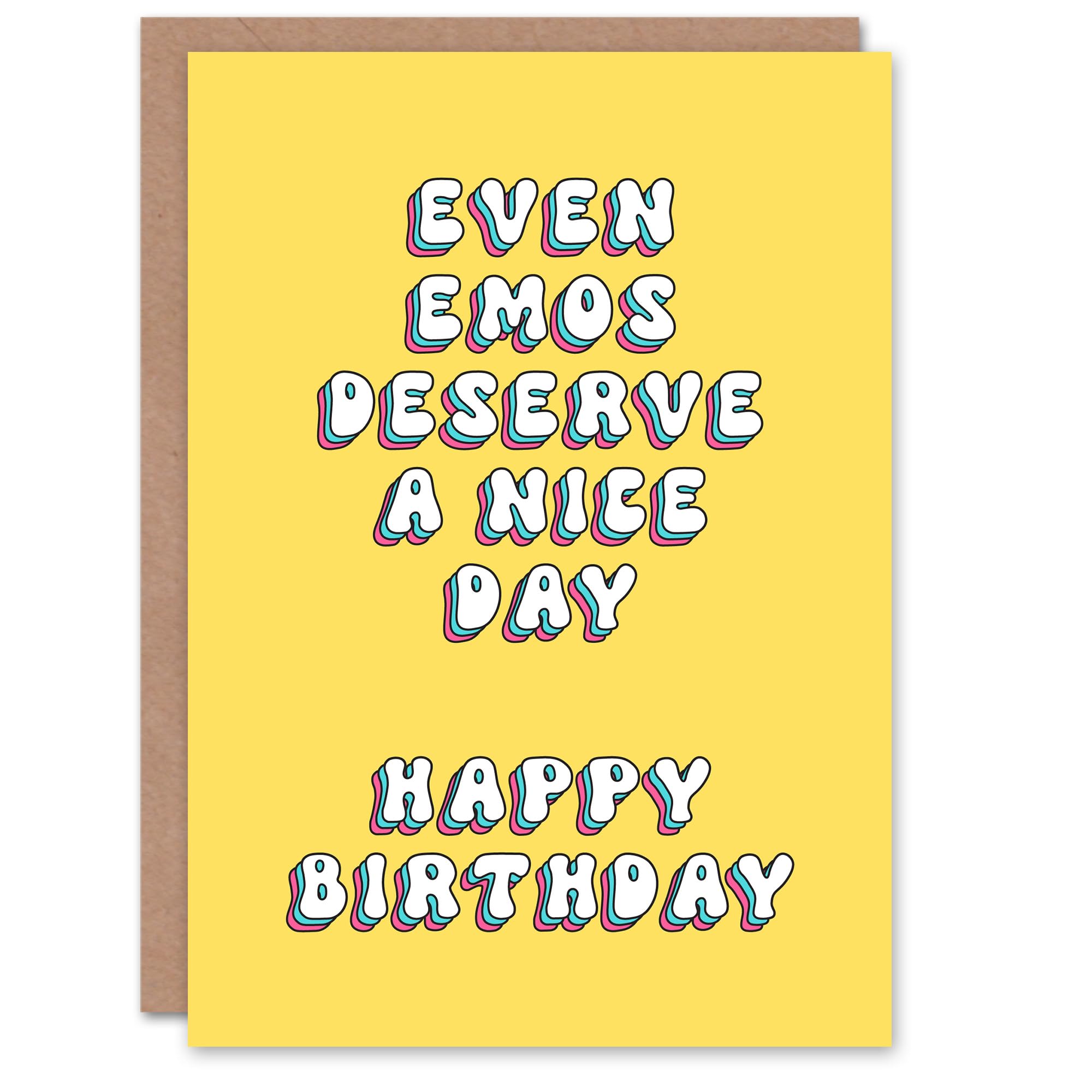 Artery8 Women's Greeting Card - Funny Retro Birthday - Yellow