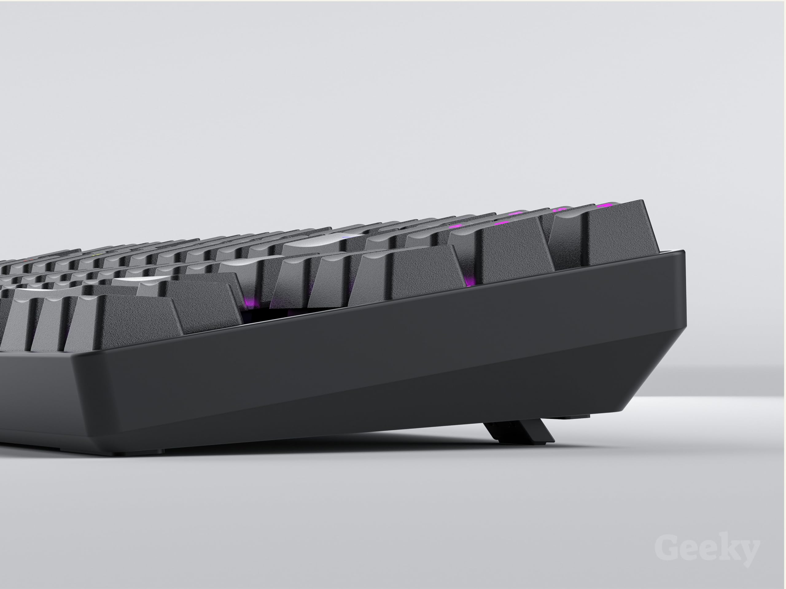 Geeky GK80 Tenkeyless, tastiera meccanica da gioco, 87 tasti, retroilluminazione a LED RGB multicolore per PC/Mac Gamer, layout americano ANSI, nero, blu meccanico