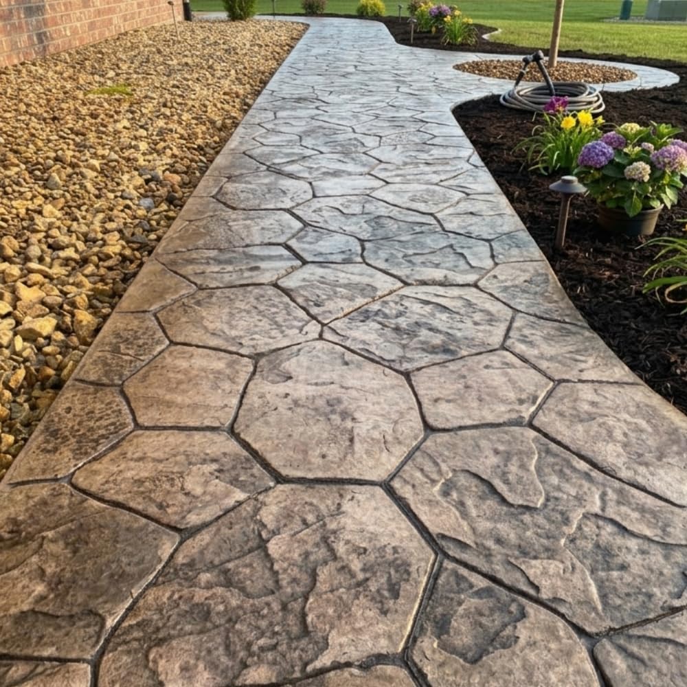 Random Stone Concrete Stamps | Made in USA | 29" x 29” | Durable Polyurethane, Rigid Form for Walkways, Driveways and Patios – SM 1902/3