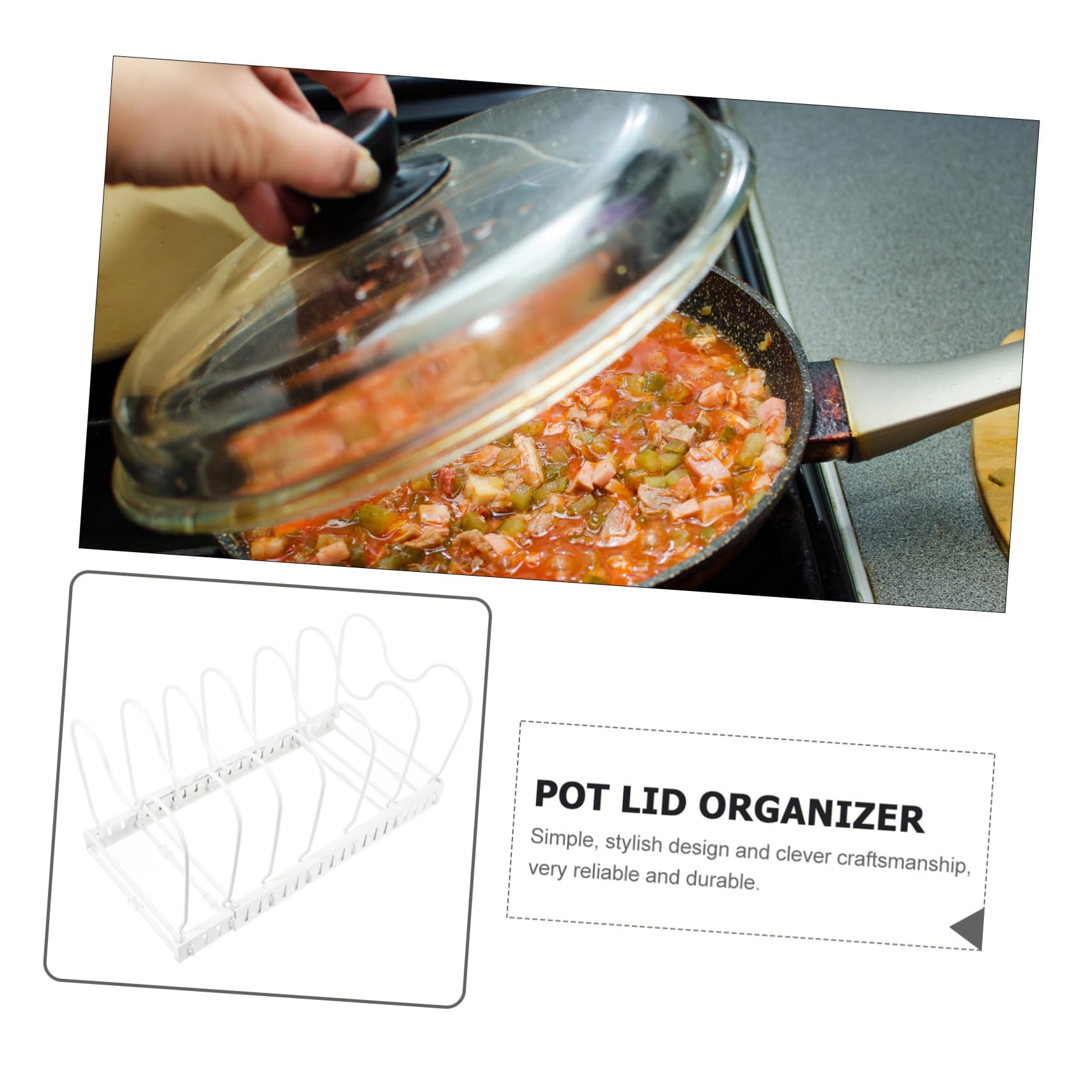 BESTYASH Rejilla Telescópica Para Tapas De Ollas Sin Perforaciones De Metal Soporte Para Tapas De Ollas Para Cocina