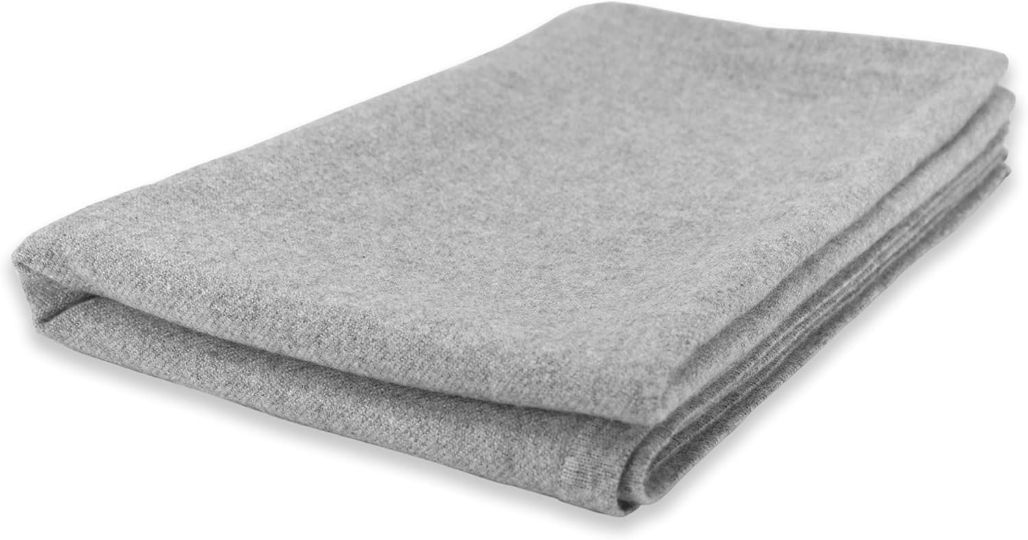 Jet&Bo 100% Pure Cashmere Travel Blanket & Storage Pouch Gray 60" x 45" in Gift Box