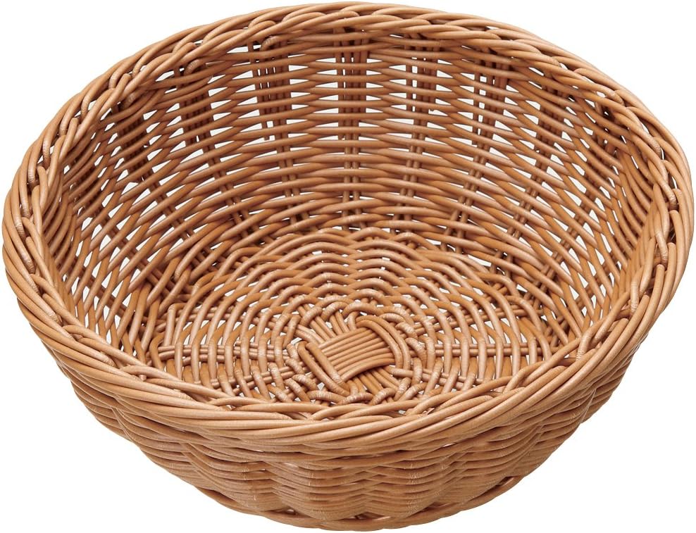 Basket, Round, 8.7 inches (22 cm), For Bread Dishwasher-Safe, Resin, Dark Brown, 91-080C