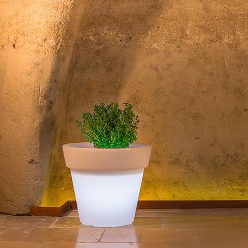 Decorspace Gemma Bright Vase lumineux rond avec LED lanterne décoration « Made i