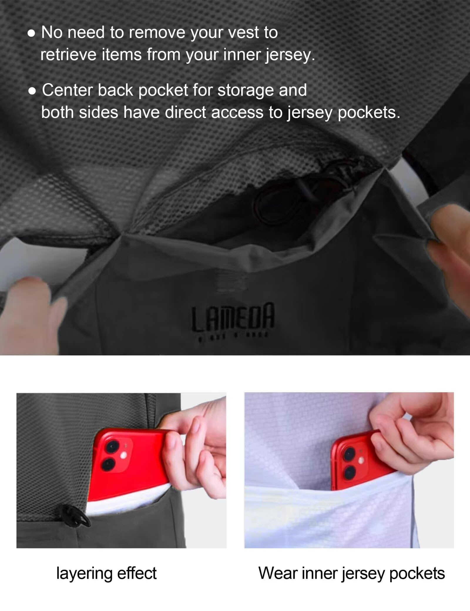 LAMEDA Chaleco Ciclismo Hombre para Hombre Mujer Ligero Secado Rápido Transpirable Chaqueta Deportiva Sin Mangas Cortaviento MTB Verano