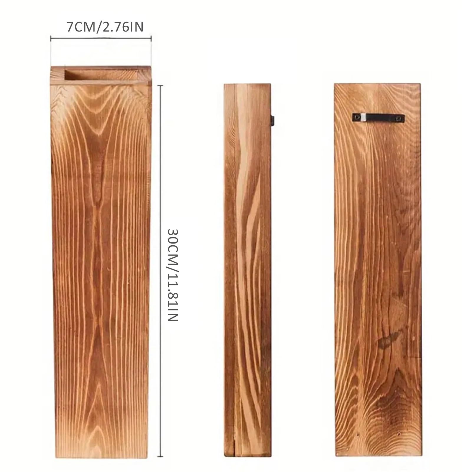 Wandvase Pflanzgefäß mit Taschenvase aus Holz for die Wand