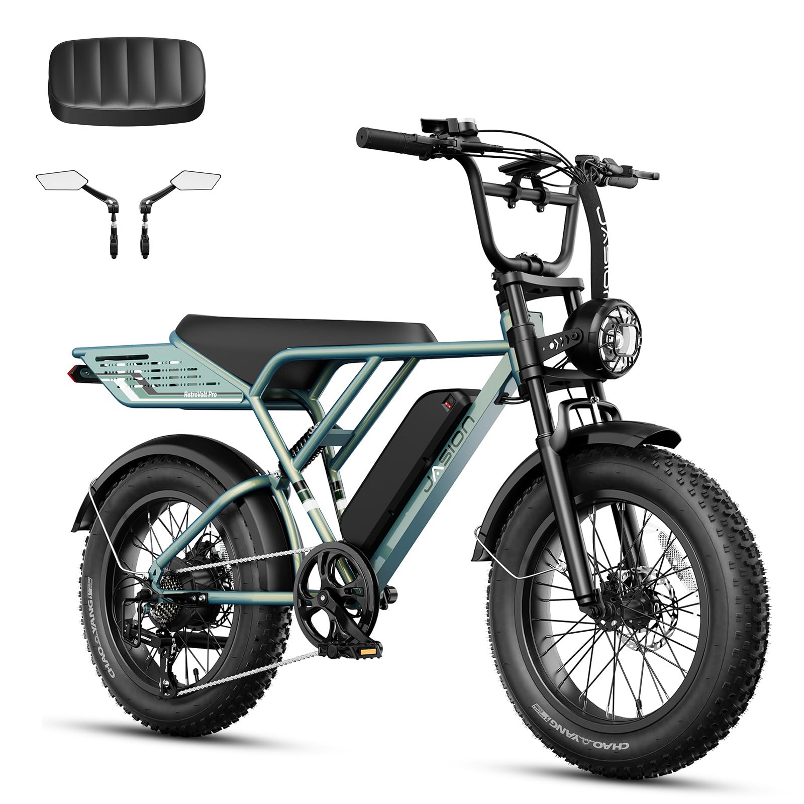 Jasion RetroVolt Pro Electric Bike,52v 20Ah,90-Mile Range,38MPH,Fat Tire