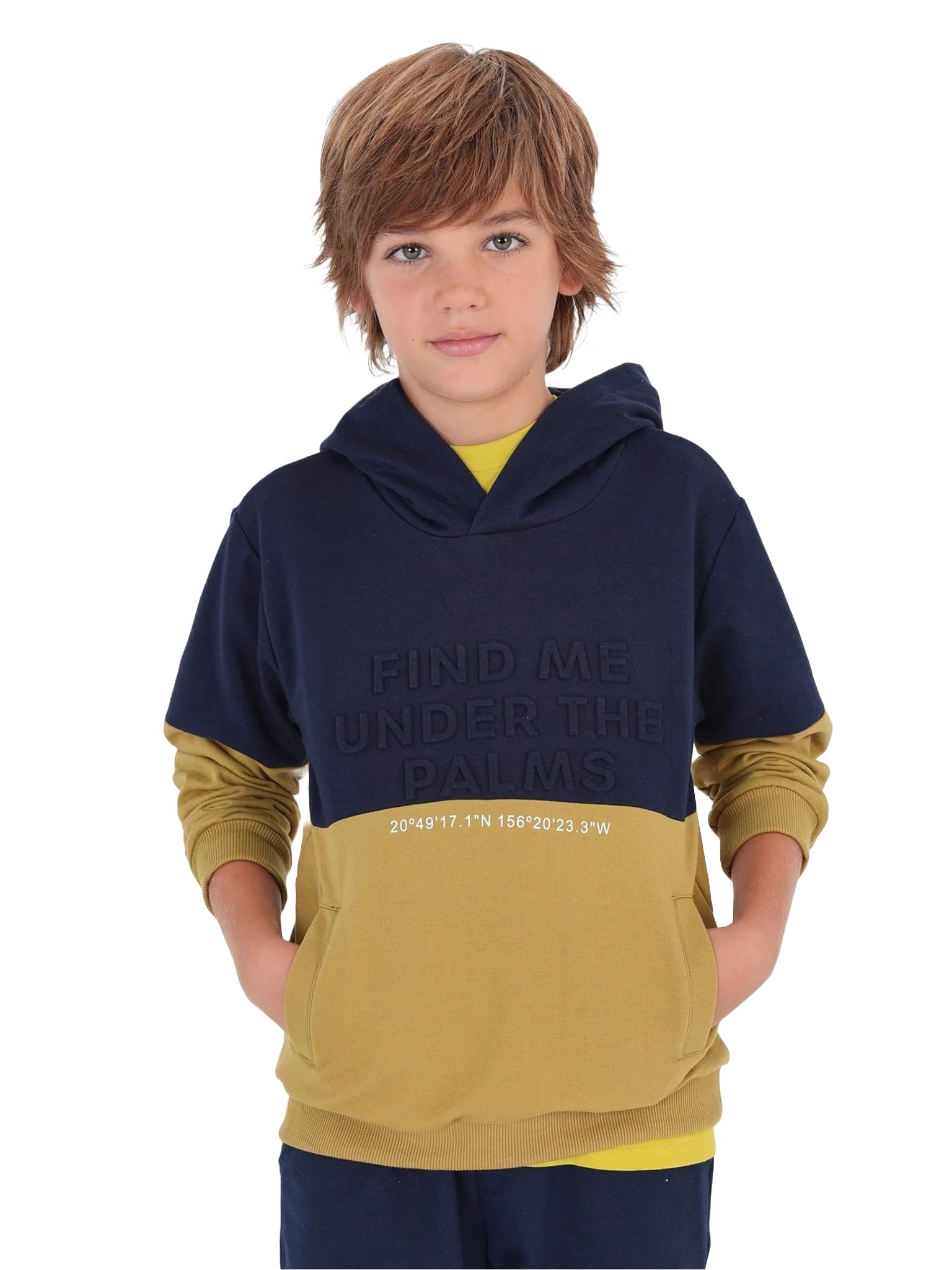 Generico Felpa Blu Scuro Bambini, Ragazzi e Ragazzo, Bambino, Pullover Design Moderno Embossed, Confortevole e Versatile per Autunno, Inverno, Primavera, 6442.