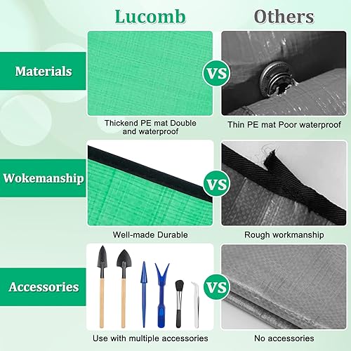 Miniatura 12 de 2 alfombrillas de trasplante para trasplante de plantas, tapete de jardinería de 39 pulgadas y tapete naranja para macetas de 26 pulgadas para 2