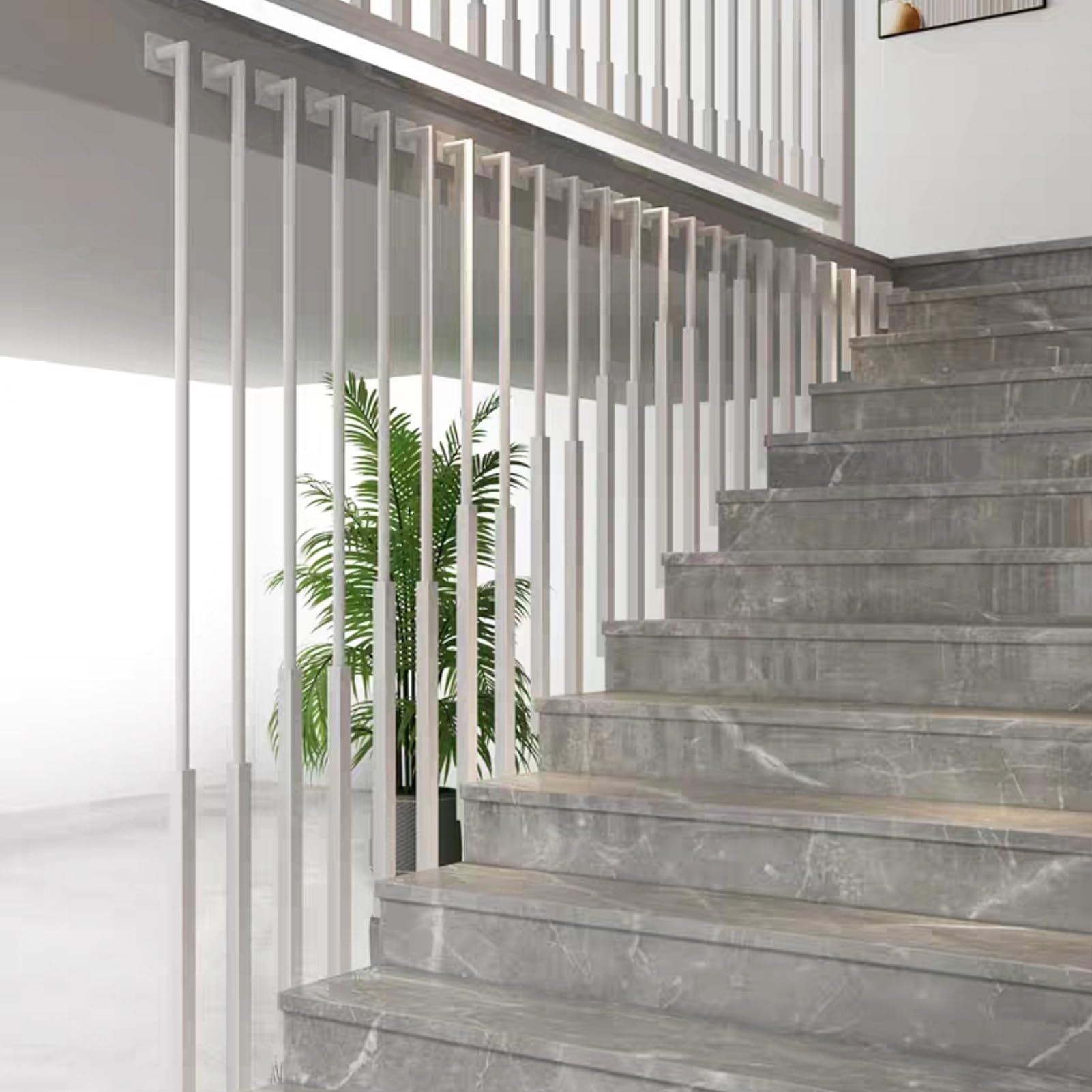 Main courante d'escalier en métal noir antidérapante de 30 à 160 cm