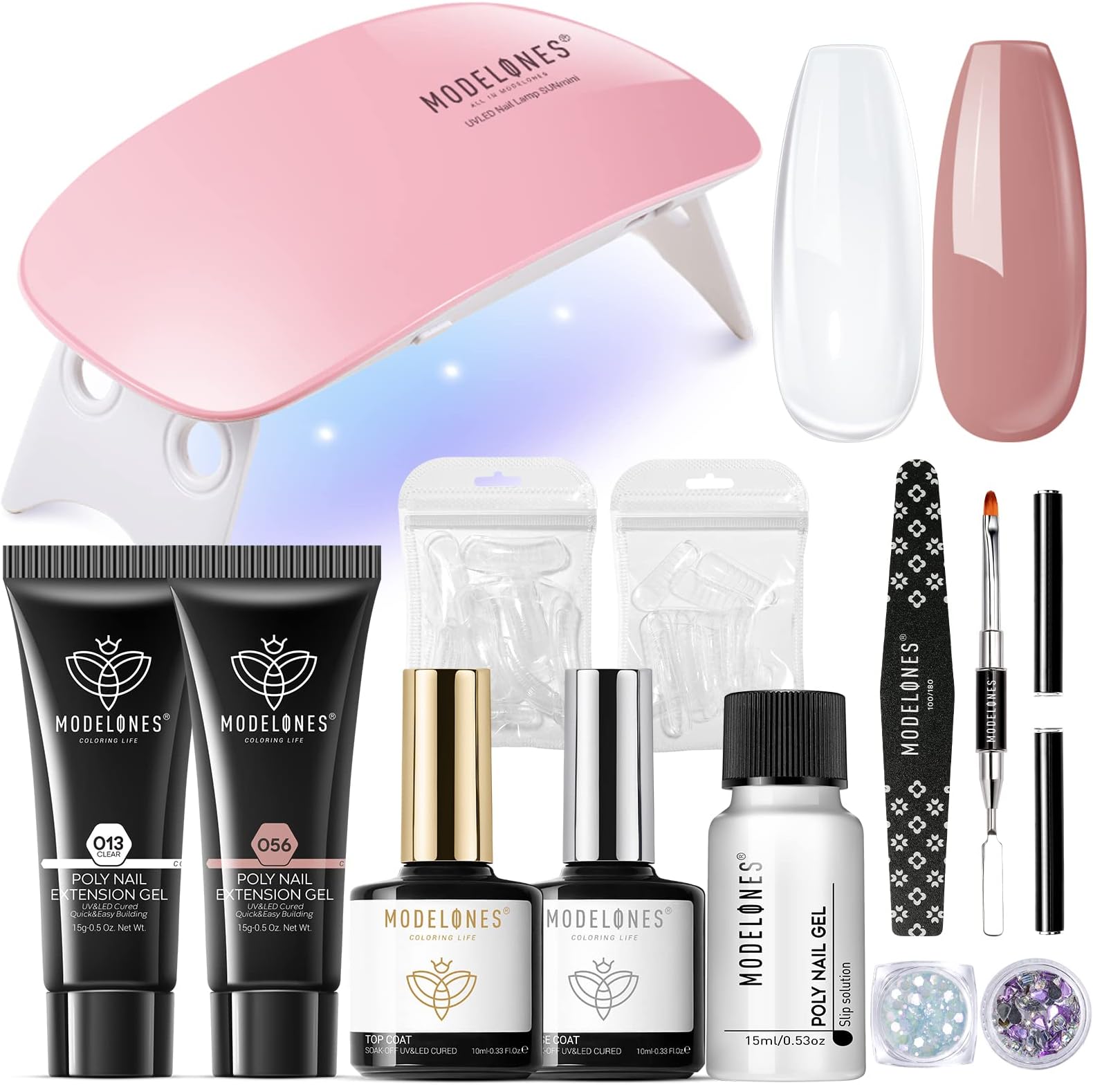 Poly Nail Gel Starter Kit with Nail Lamp