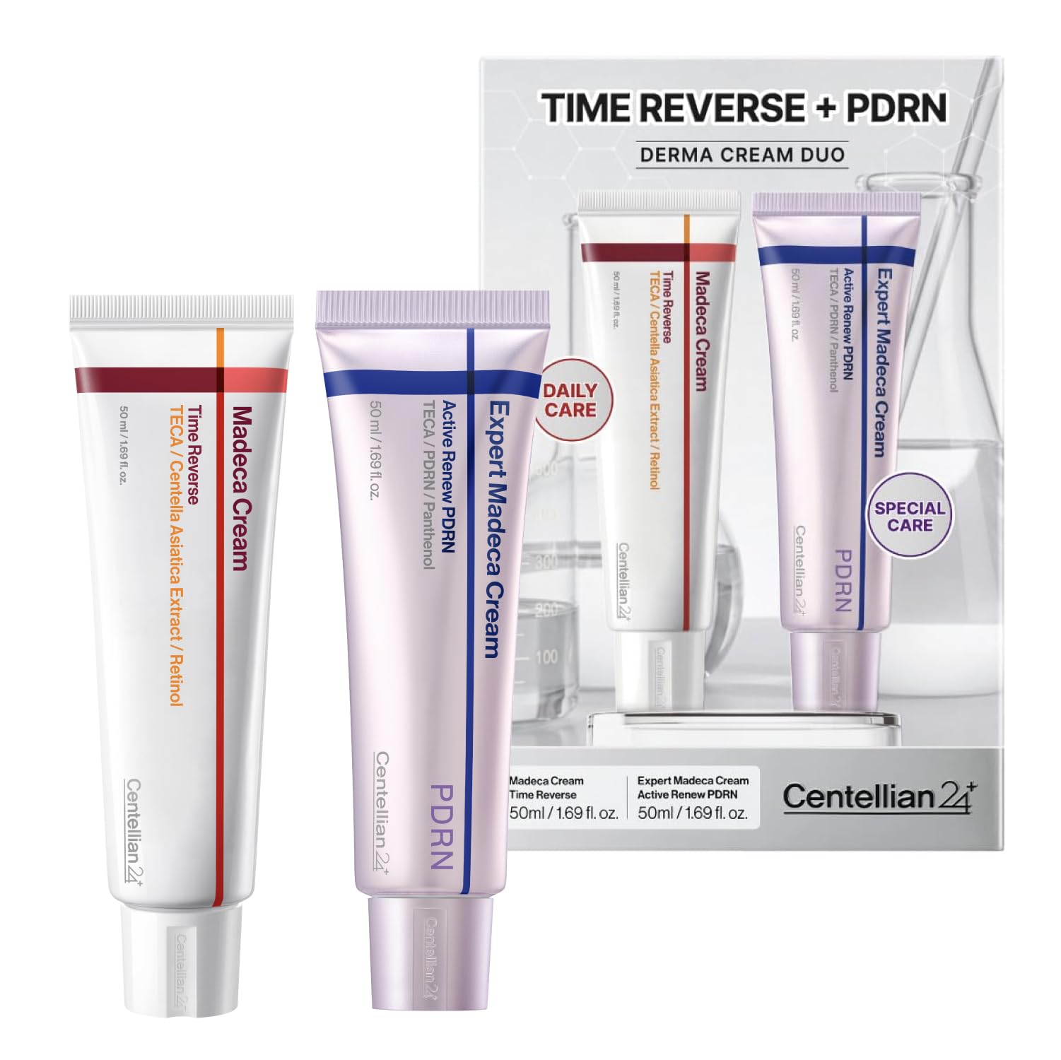 CENTELLIAN 24 Madeca Cream Time Reverse + Active Renew PDRN Cream Duo