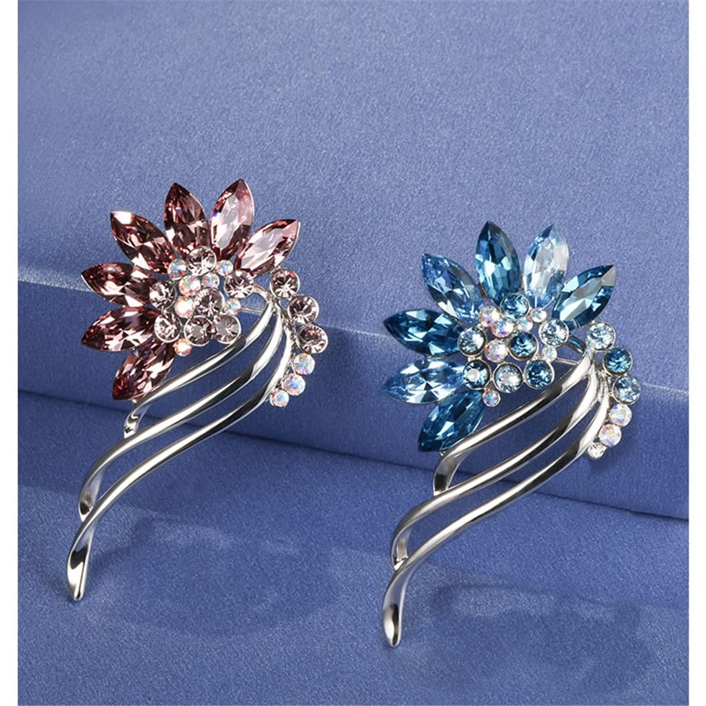 Crystal Brosche Frauen Jacke Corsage Coat Pin Abzeichen Korea Blumenkleidung Accessoires