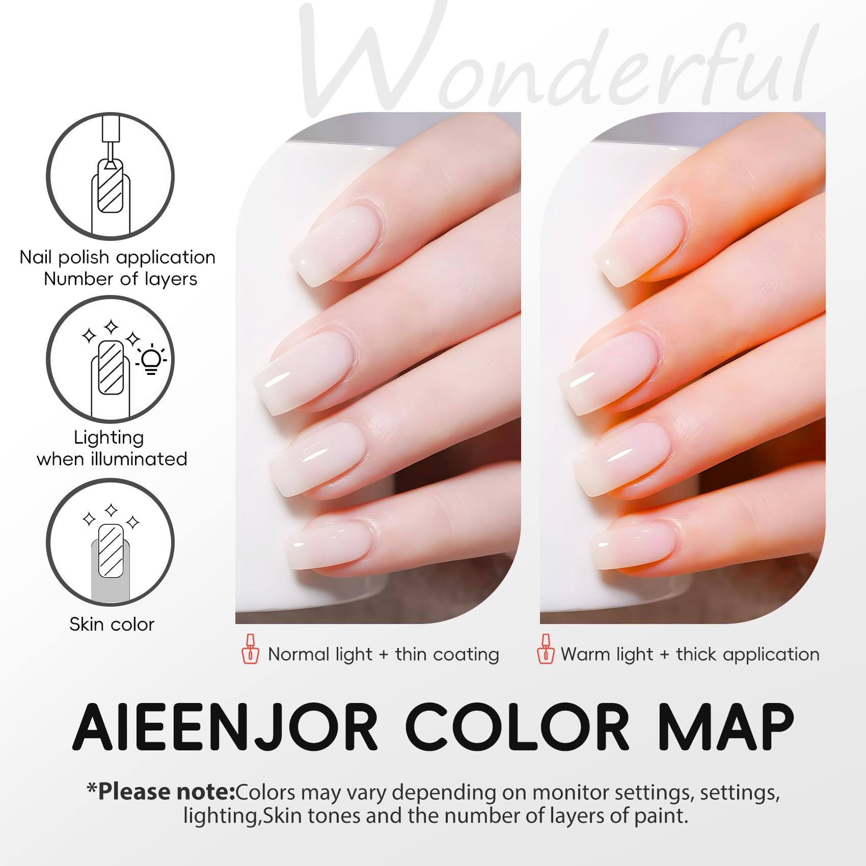 Aieenjor Smalto bianco lattiginoso Unghie, bianco latte, senza UV, 10 ml