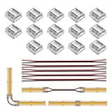 FCOB COB 8mm 0.31in Connector Kit 14pcs Transparent Connector 5pcs 15cm Long 20AWG Extension Wires for Non-Wired Gapless Solderless,FCOB 2 pin v+ v- Single Color Strip Corner Connection