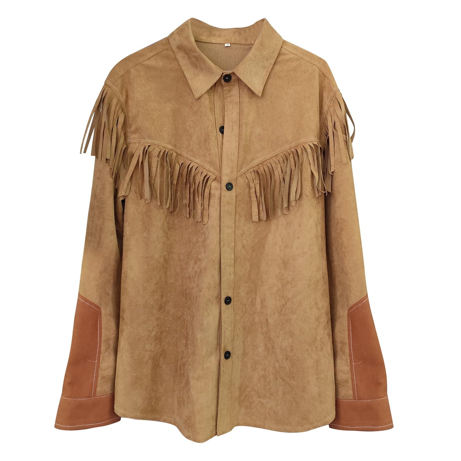 70 Jahre Disco Kleidung Herren,Herren Umlegekragen-Hemd Western Stil mit Knopfleiste lässigem Fransendetail für modische Oberteile