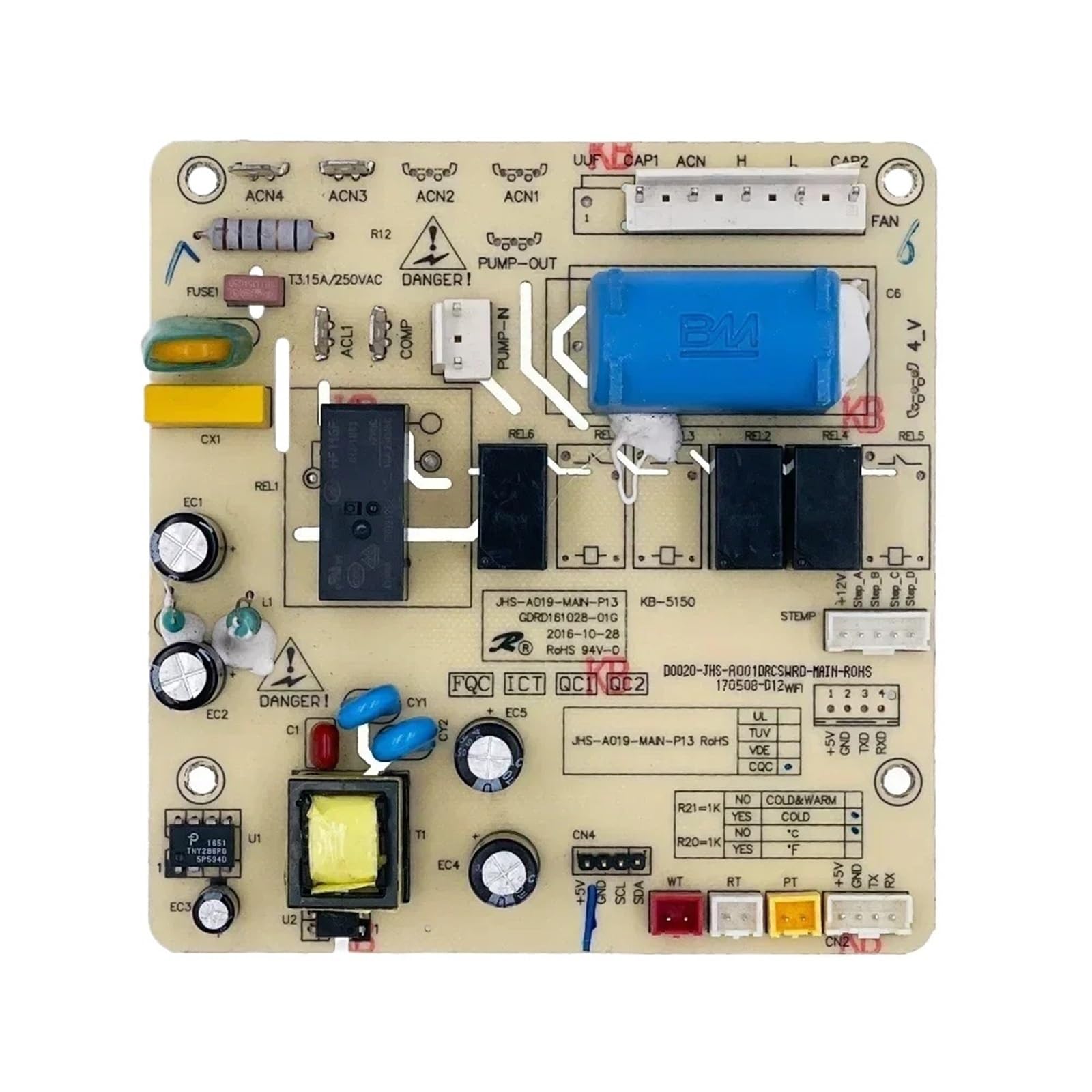 Circuit imprimé A012A JHS-A019-MAIN-P13 GDRD161028-01G de climatiseur