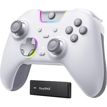 EasySMX X05PRO Wireless Controller PC, Gaming Controller f&uuml;r PC mit leise Tasten, 2-stufige Tigger, Hall Joysticks, 2 program
